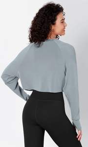 Organic Cotton Embossed Custom logo Crop Top <b>Sweatshirts</b> <b>Girls</b> Croptop <b>Hoodies</b> Oversize Crewneck <b>Sweatshirt</b> Made in Pakistan - Product Image 6