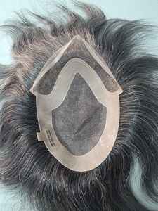 Taz Hair BD Fusion, Cabello Humano Remy con Trama Cosida a Mano, Peluca con Base de Encaje Frontal, Color Mixto 1B, Parches de Cabello Gris, Prótesis Capilar - Product Image 3