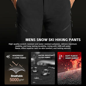 Mens Winter Ski <b>Trousers</b> With Custom Logo <b>Waterproof</b> Snow Pants For Outdoor Adventures OEM Label Embroidery Options - Product Image 2