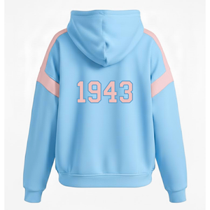 Gamma Phi Delta Varsity algodón poliéster Sudadera con capucha Streetwear pulóver cálido y transpirable con logotipo de ropa griega personalizada - Product Image 2
