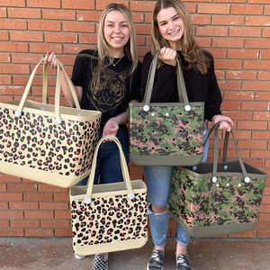 Bolsa de Playa de EVA con Estampado de Leopardo, Impermeable, de Goma, con Logotipo Personalizado e Insignias de Botones DIY - Product Image 1