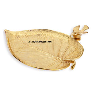 Último estilo elegante de metal de aluminio con espejo de vidrio forma redonda chapado en oro bandeja decorativa para el hogar suministros para restaurante - Product Image 2