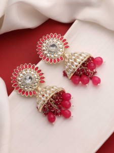 Pendientes florales Majesty Jhumki - Product Image 2