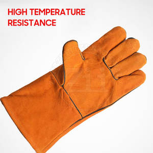 Guantes de Soldadura de Cuero Transpirables de Alta Calidad, Unisex, Forrados con Forro Polar Personalizado, Protección Contra Metal Fundido, Compatibles con TIG MIG, Último Modelo - Product Image 3