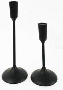 2023 Soporte de vela de metal de tendencia superior con diseño de tubo de diseño moderno Soporte de pilar fundido en bruto con acabado negro de alta calidad - Product Image 5