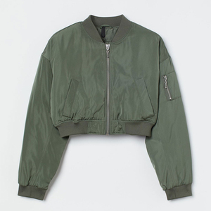 แจ็กเก็ตบอมเบอร์สำหรับผู้หญิงเสื้อครอปดาวน์คอปกตั้งสำหรับฤดูหนาว - Product Image 4