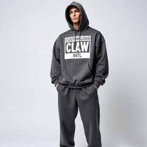 Chándal deportivo de algodón y poliéster, venta al por mayor, chándal personalizado para hombre, Sudadera con capucha de gran tamaño y pantalones holgados, chándal - Product Image 4