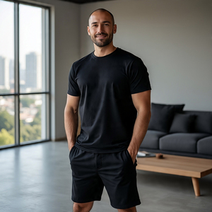 High Quality <b>Men</b> Two Piece <b>Shorts</b> <b>Set</b> <b>Men</b> Suits Acid Wash Cotton 100% <b>T</b> <b>Shirts</b> Jogger Running Stone Wash <b>Shorts</b> <b>Sets</b> - Product Image 5