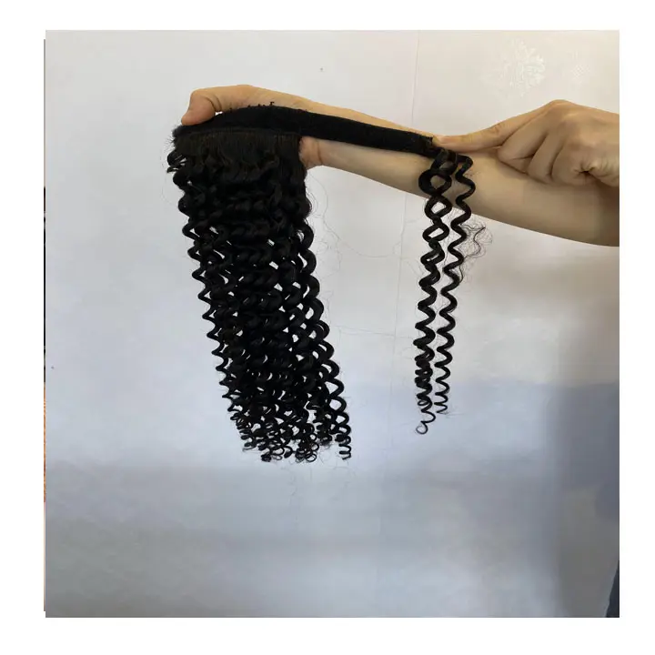 ONY tail-cabello rizado de color negro, 2023 natural, 100% natural