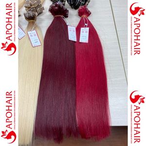 Top 100% Vierge Remy Bande Extensions De Cheveux Double Dessiné Européen DHL FedEx Ensemble Style TNT Pièce Haute Qualité Brut Humain Rouge Couleur - Product Image 1