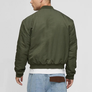 Veste universitaire taslan froissée en polyester OEM/ODM 100% pour hommes, couleur unie avec poches sur le devant, veste d'hiver pour homme avec logo personnalisé - Product Image 5