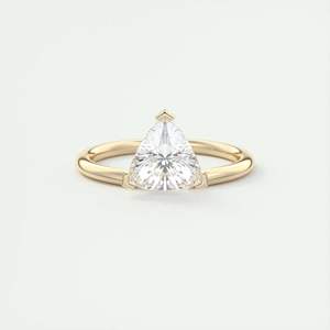 Bague de fiançailles solitaire taille trillion pour femme - Product Image 4