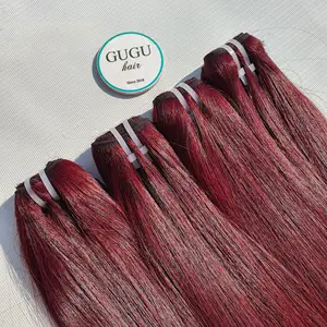 Virgin Human Hair Bundles 40in Burgunder Knochen gerade Unverarbeitete Raw Virgin Cuticle Aligned Hair Weave Vietnam esische Haar verlängerung