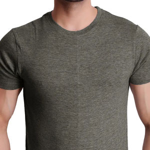 Camisetas de verano de manga corta con cuello redondo para hombre, de algodón 100% tela de estambre, ropa informal transpirable personalizable - Product Image 3
