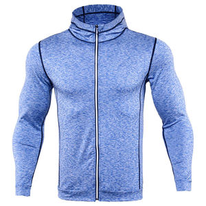Nouveau design Automne Sweat à capuche de compression pour homme Couleur unie Pull à capuche Sweat-shirt Impression personnalisée sur les manches - Product Image 5