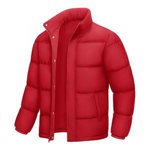 Men's Casual Puffer Jacket Winter <b>Coat</b> Warm Stand Collar Solid Zipper Windproof <b>Heated</b> Nylon OEM Service Front Logo Customized - Product Image 3