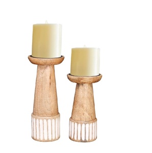 Bougeoirs en bois de conception créative pour la décoration intérieure Cadeaux d'art Accessoires décoratifs de Noël festif - Product Image 3