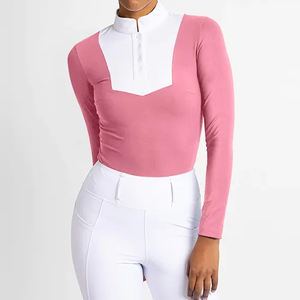 Camiseta ecuestre de manga larga para mujer, camiseta ecuestre de equitación, camiseta ecuestre de servicio OEM, camiseta para montar a caballo - Product Image 4