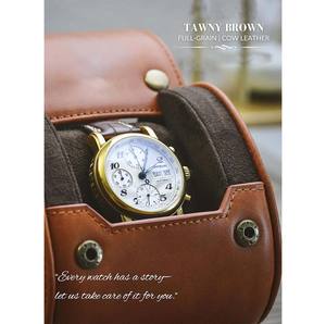 กล่องใส่/เก็บนาฬิกาเดี่ยวแบบม้วนสำหรับเดินทาง ผลิตโดย OEM ขายส่ง ทำด้วยมือจากหนังวัวแท้คุณภาพสูง ทนทาน ช่องใส่/เก็บนาฬิกาเดี่ยว - Product Image 2