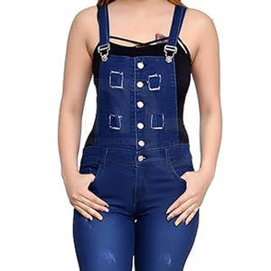 Nouveau femmes jean mode Hip Hop combinaison bavoir pantalon hommes Denim charpentier salopette pleine longueur pantalons décontractés pantalon ample - Product Image 5