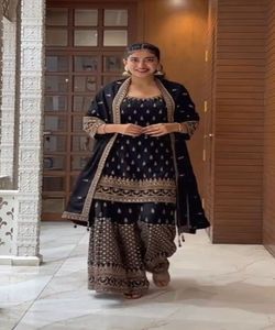 Vestido Abaya Musulmán Listo para Usar, Cintura Imperio, Estilo Vacacional Modesto, Fibra de Poliéster, Largo hasta el Suelo, Traje Elegante Cosido para Mujer - Product Image 4