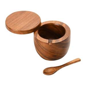 Best Sale Luxury Wood Salt Box <b>Spice</b> <b>Jar</b> Compact Natural Wooden Salt Cellar High Quality Kitchenware Tool GadgetRamzan Special - Product Image 1