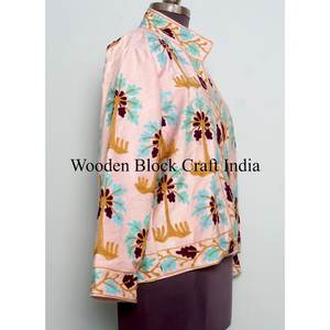 <b>Velvet</b> Fabric Suzani Embroidery Jacket <b>For</b> <b>Women</b> Casual Short Floral Jacket Boho Style Street Fashion <b>For</b> Her Floral Suzani <b>Coat</b> - Product Image 4