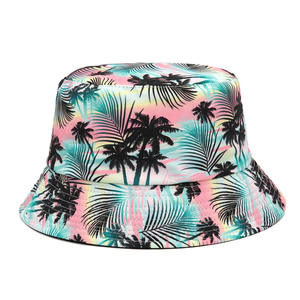 Vente chaude été voyage fruits hawaïens imprimé chapeaux de soleil femmes Double face porter réversible seau chapeau - Product Image 6