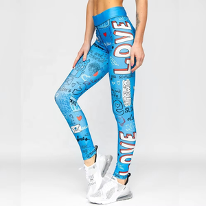 Nouvelle Tendance Leggings de Fitness et Yoga pour Femme Taille Haute, Extensibles dans les Quatre Sens, Anti-UV, par Sublimation - Product Image 1