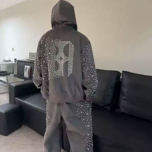 OEM Manufactures Mode Hommes Rhinestone Survêtement Personnalisé Couleur Hommes Rhinestone Survêtement Décontracté - Product Image 2