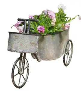 Pots de fleurs en métal en forme de voiture pour l'extérieur, support de jardinage, bicyclette, décoration en métal vintage, pots de jardin et jardinières