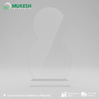 Trophée en acrylique Mukesh Enterprise Prestige Glow - 27, durable, poli, gravé, design abstrait, imprimé en typographie, style sportif