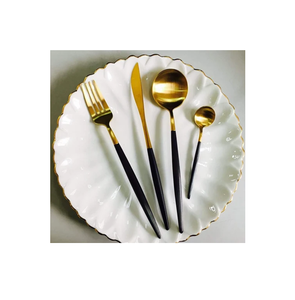 Fourchette en laiton cuillère or argenterie ensemble de couverts en acier inoxydable or martelé ensemble de couverts 3 pièces vente chaude - Product Image 6