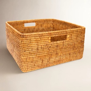 Hand-Woven Rattan <b>Basket</b> with Handles Handmade Storage <b>Basket</b> Wholesale eco-friendly Made in Viet Nam - Product Image 1