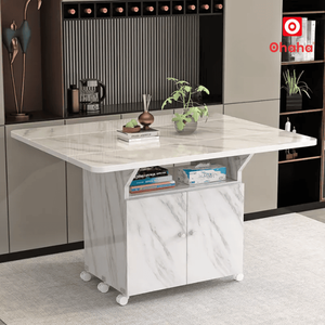 Smart Foldable Dining Table with <b>Rolling</b> Flexible Use - BDN009 - Product Image 5