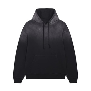 500 GSM 100% algodón de talla grande suéter de peso pesado sudaderas con capucha para hombres personalizado Sun Faded Washed Hoodie cómodo en blanco transpirable - Product Image 1