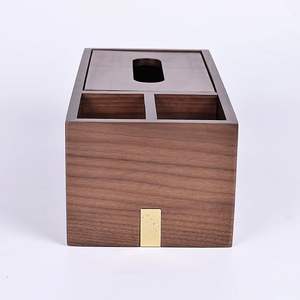 Boîte à mouchoirs en bois multifonctionnelle série noyer Support mignon pour salle à manger et salon - Product Image 4