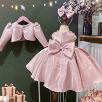 Tenue d'hiver en tissu satiné de haute qualité pour bébés filles veste amovible robe de soirée fabriquée au Vietnam ensemble brillant pour l'automne hiver
