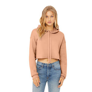 贝拉 + 帆布短款羊毛运动衫舒适时尚字母印花女式宽松短款羊毛连帽衫完美融合 - Product Image 4