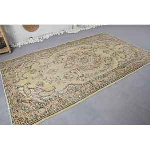 พรมสีเหลืองสไตล์ตุรกีโบราณขนาดใหญ่4.8 'x 8.5' สไตล์คลาสสิก Tabriz การเย็บปะติดปะต่อกันน้ำยางขนสัตว์สำหรับห้องโถงสี่เหลี่ยมผืนผ้าห้อง - Product Image 2