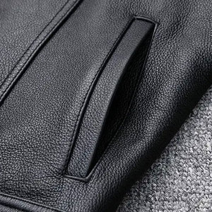 เสื้อกั๊กนักขี่มอเตอร์ไซค์สำหรับผู้ชายเสื้อกั๊กหนังผ้าใบคุณภาพสูงพร้อมโลโก้ตามสั่งสำหรับฤดูหนาว - Product Image 6