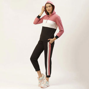 Survêtement en coton de haute qualité, ensemble de vêtements de sport décontractés pour femmes, tenue deux pièces avec pantalon confortable à taille élastique - Product Image 2