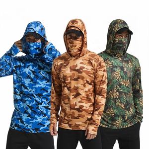 Camouflage Fishing Shirt Breathable <b>Sunscreen</b> Clothing Summer Windproof Hooded Sweatshirt Hunting Suit - Product Image 5
