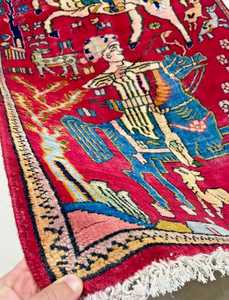 Alfombra pictórica anudada a mano afgana alfombra de animales tamaño 5x3,6x9,9x12 tamaño personalizado disponible - Product Image 4