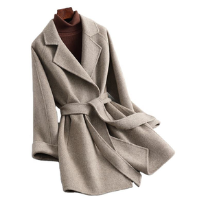 Manteau Trench Classique pour Femme à Simple Boutonnage, Coupe Slim, Col Revers, Respirant, Écologique, Coupe-Vent, en Laine - Product Image 6