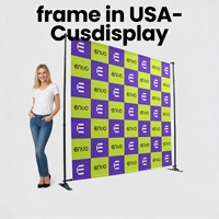 Support de bannière télescopique personnalisé 8x8' 10x8' en polyester pour tapis rouge, scène, grand stand d'exposition, logo, toile de fond événementielle
