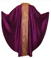 Chasuble catholique en polyester de qualité et brodé à la machine étole célébrant prêtre Vintage Robe Robe Cape
