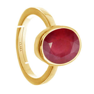 NOVAMART Fine Certified Natural <b>Ruby</b> Manik Fine Jewelry <b>Ring</b> Platinum with Rhodium Plating Statement Style <b>for</b> Everyday Wear Who - Product Image 3