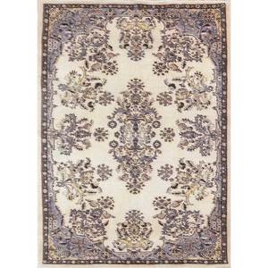 Alfombras de Lana Anudadas a Mano de Estilo Vintage, con Patrones Florales y Abstractos en Rosa y Morado, para Sala de Estar o Pasillo - Pae-1459 - Product Image 1