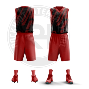 Conjunto de Uniforme de Baloncesto Listo para la Cancha, Tela de Poliéster, Acabado Liso, Ajuste Cómodo, Diseñado para Entrenamientos, Partidos y Deportes de Equipo - Product Image 3